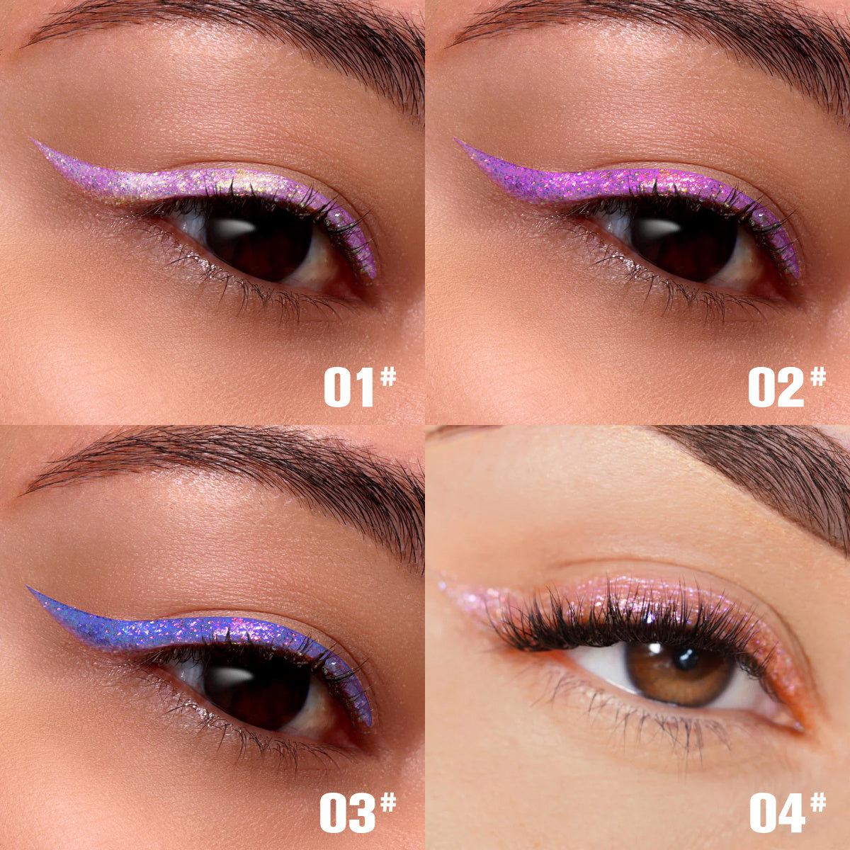 Flytande Eyeliner set - 8 glittrande nyanser