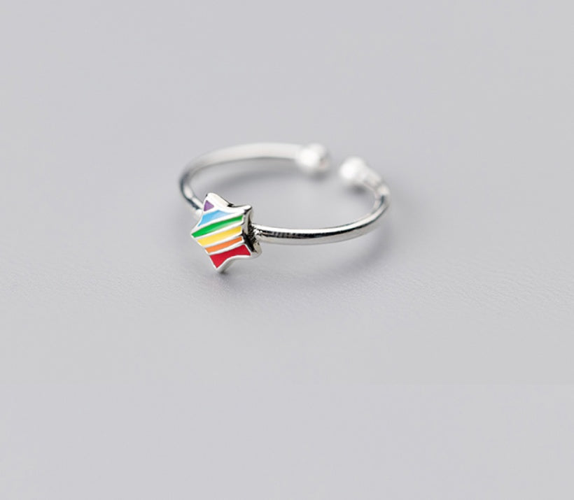 Justerbar Ring Regnbågsfärger