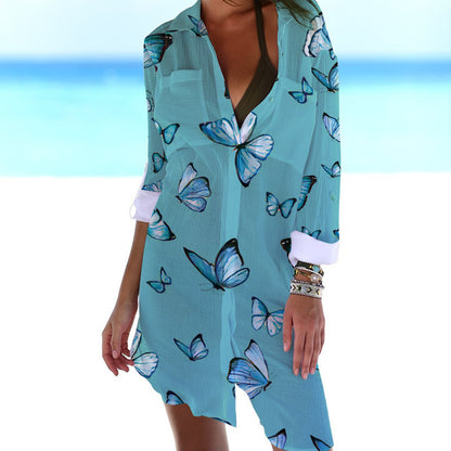 Beach blouse with summer motif