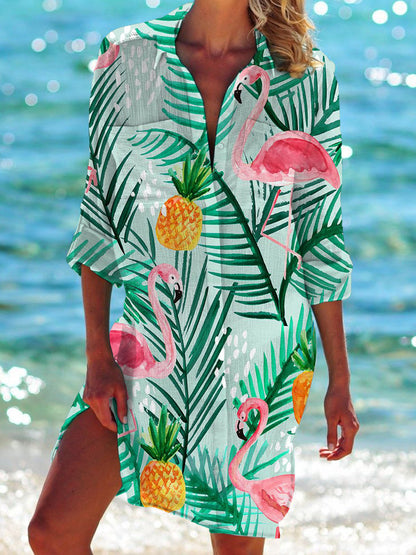 Beach blouse with summer motif