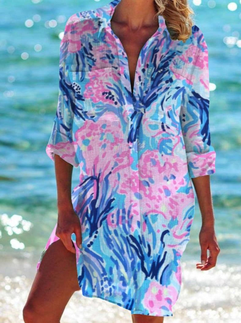 Beach blouse with summer motif