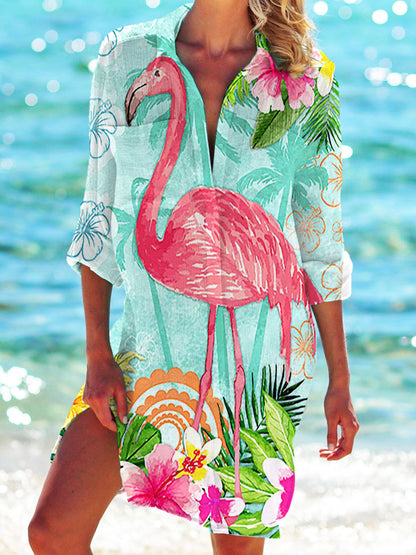 Beach blouse with summer motif