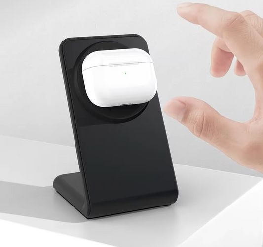 Trådlös magnetisk laddare och mobilställ i ett 