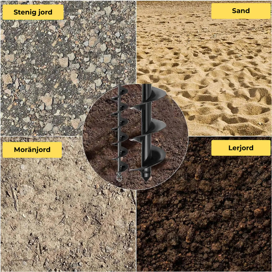 Jordborr för Skruvdragare – Kraftig Spiralborr för Plantering & Stolpar