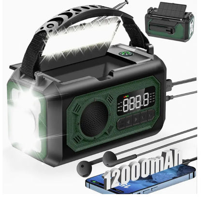 Nödradio 3-i-1  Radio Powerbank Ficklampa Extra kraftfull 1200mAh