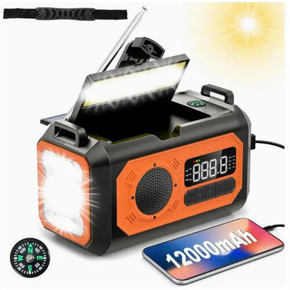 Nödradio 3-i-1  Radio Powerbank Ficklampa Extra kraftfull 1200mAh