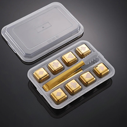 Kylkuber Poker guld 8-pack rostfritt