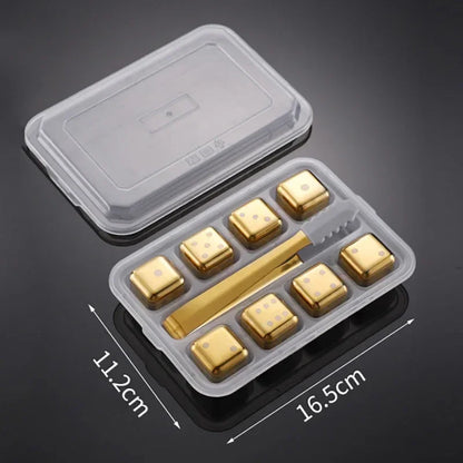 Guldfärgade kylkuber till whisky, drinkar m.m.