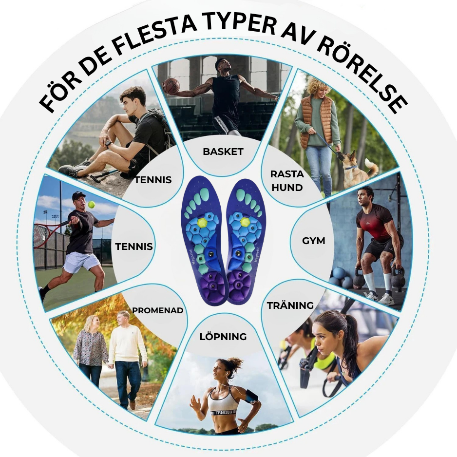 Magnetic Acupressure Shoe Insoles – Comfort & Foot Support for Tired Feet