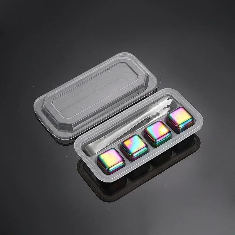 Kylkuber släta skimrande 4-pack rostfritt