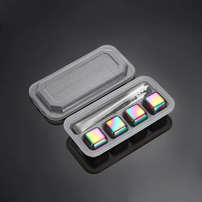 Kylkuber släta skimrande 4-pack rostfritt