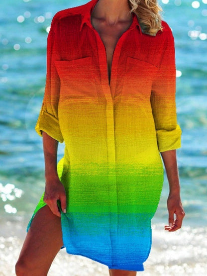 Beach blouse with summer motif