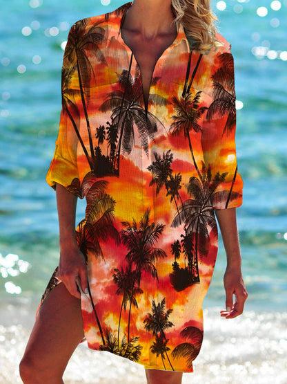 Beach blouse with summer motif