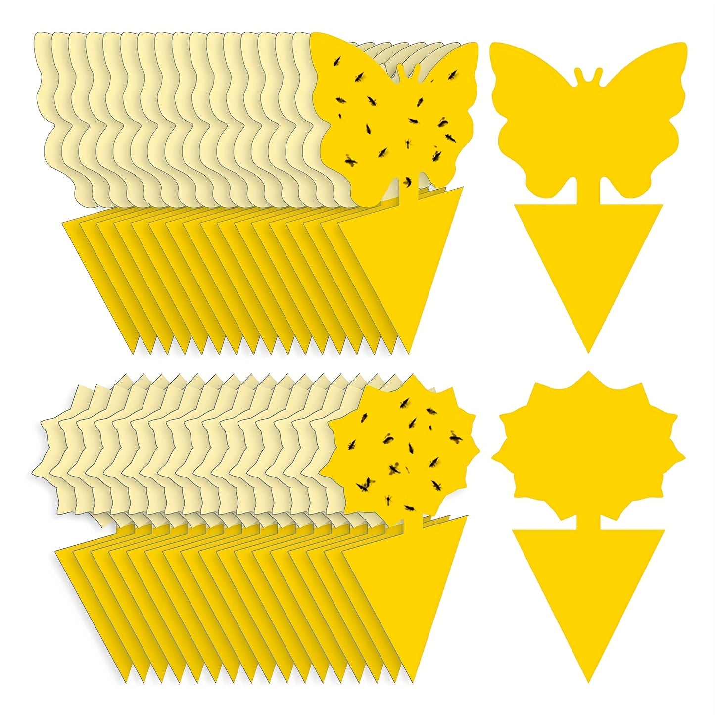 10/20/30pcs Yellow Sticky Bug Traps - Non-Toxic Adhesive Fruit Fly &amp; Gnat Catchers, Disposable Plastic Insect Traps for Kitchen, Bathroom, Home Pest Control (No Electricity Needed), Home Insect Solution | Practical Pest Contr