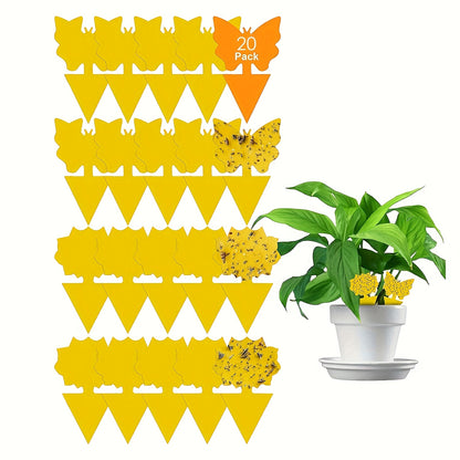 10/20/30pcs Yellow Sticky Bug Traps - Non-Toxic Adhesive Fruit Fly &amp; Gnat Catchers, Disposable Plastic Insect Traps for Kitchen, Bathroom, Home Pest Control (No Electricity Needed), Home Insect Solution | Practical Pest Contr